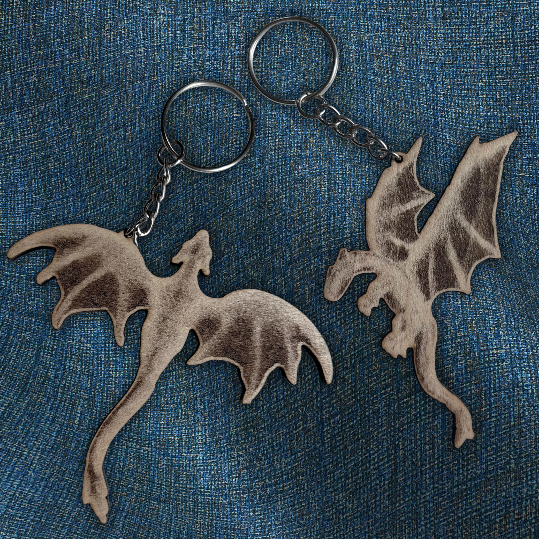 Wooden Dragon Keychain 2