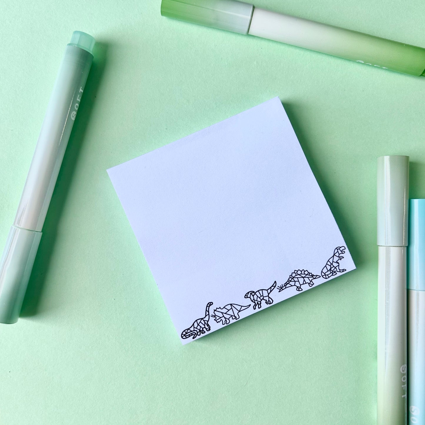 Geometric Square Dinosaur Notepad