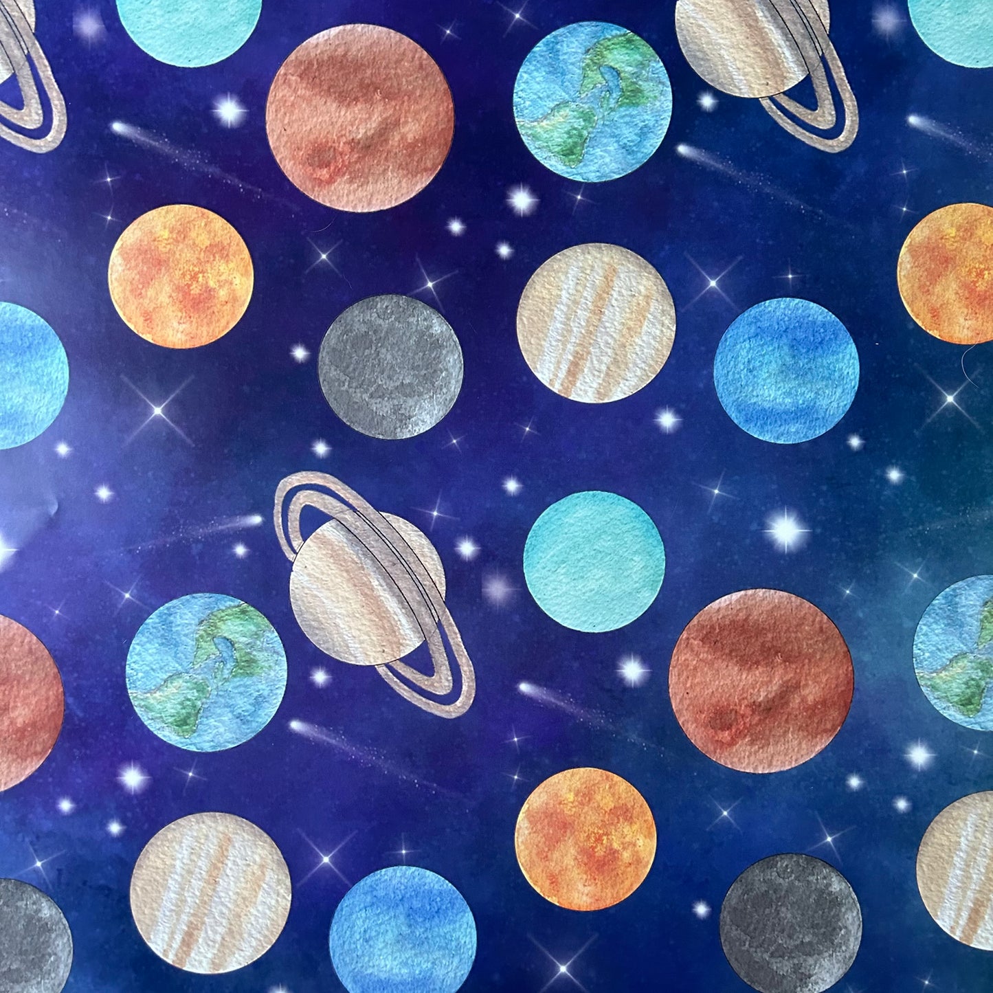 Planets Wrapping Paper Sheet