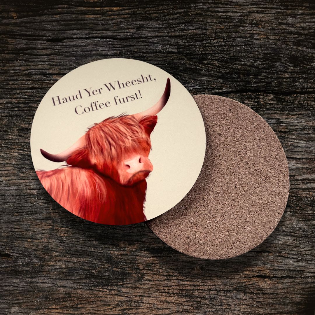 Highland Coo Coaster