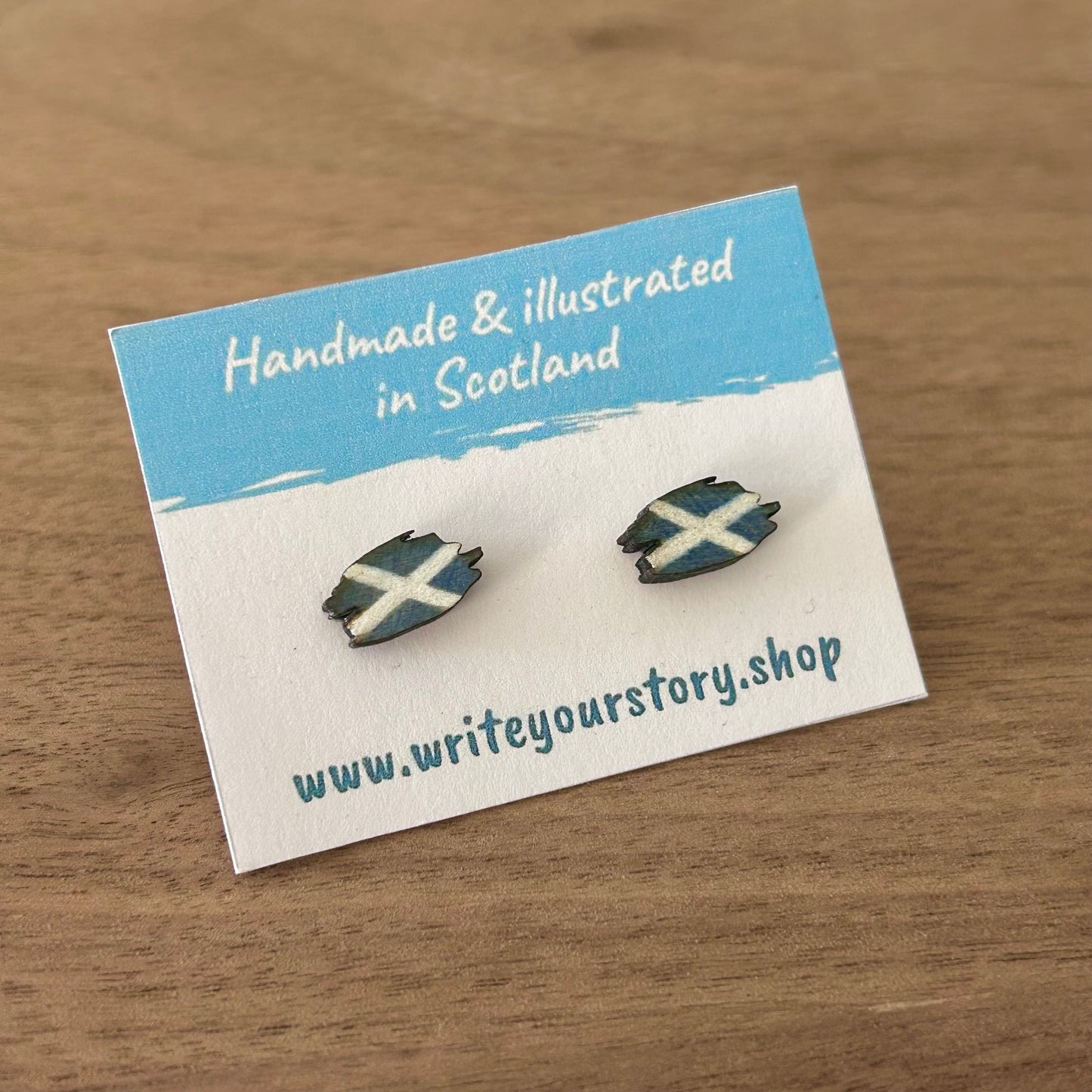 Scottish Flag Wooden Studs
