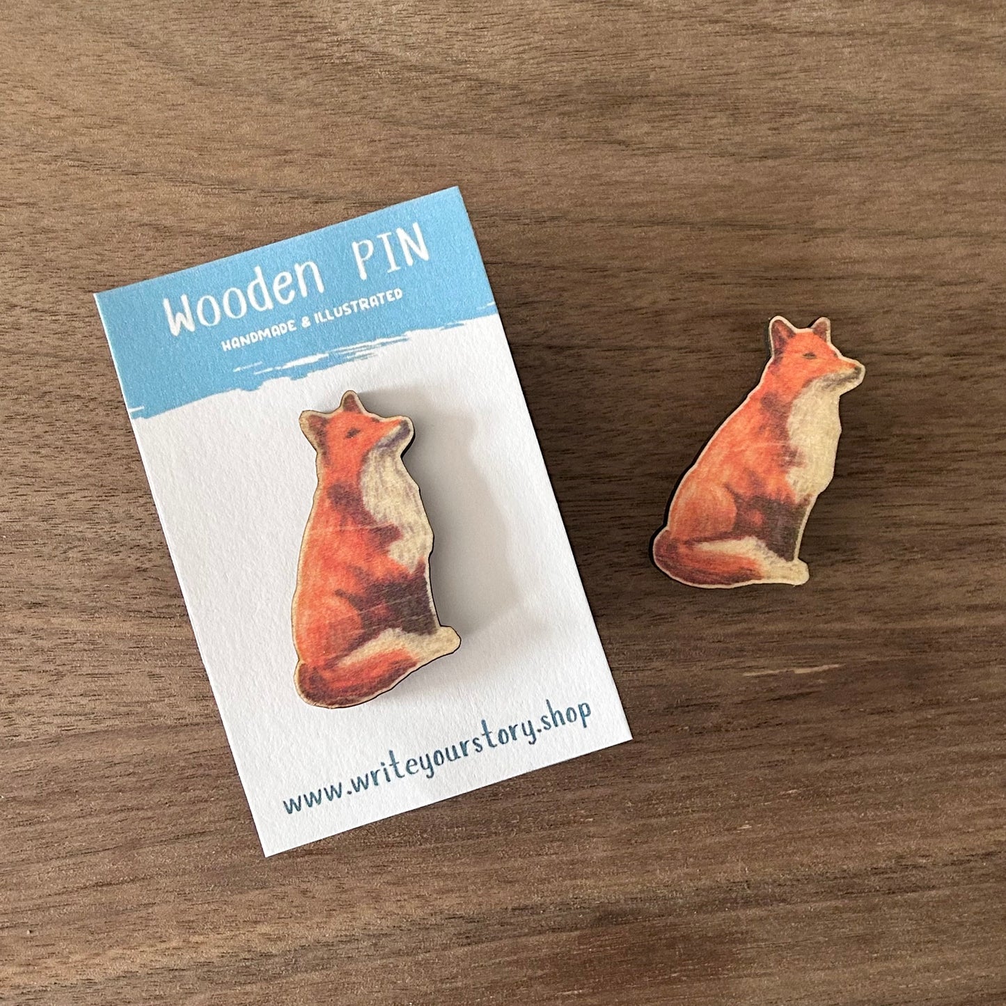 Fox Wooden Pin