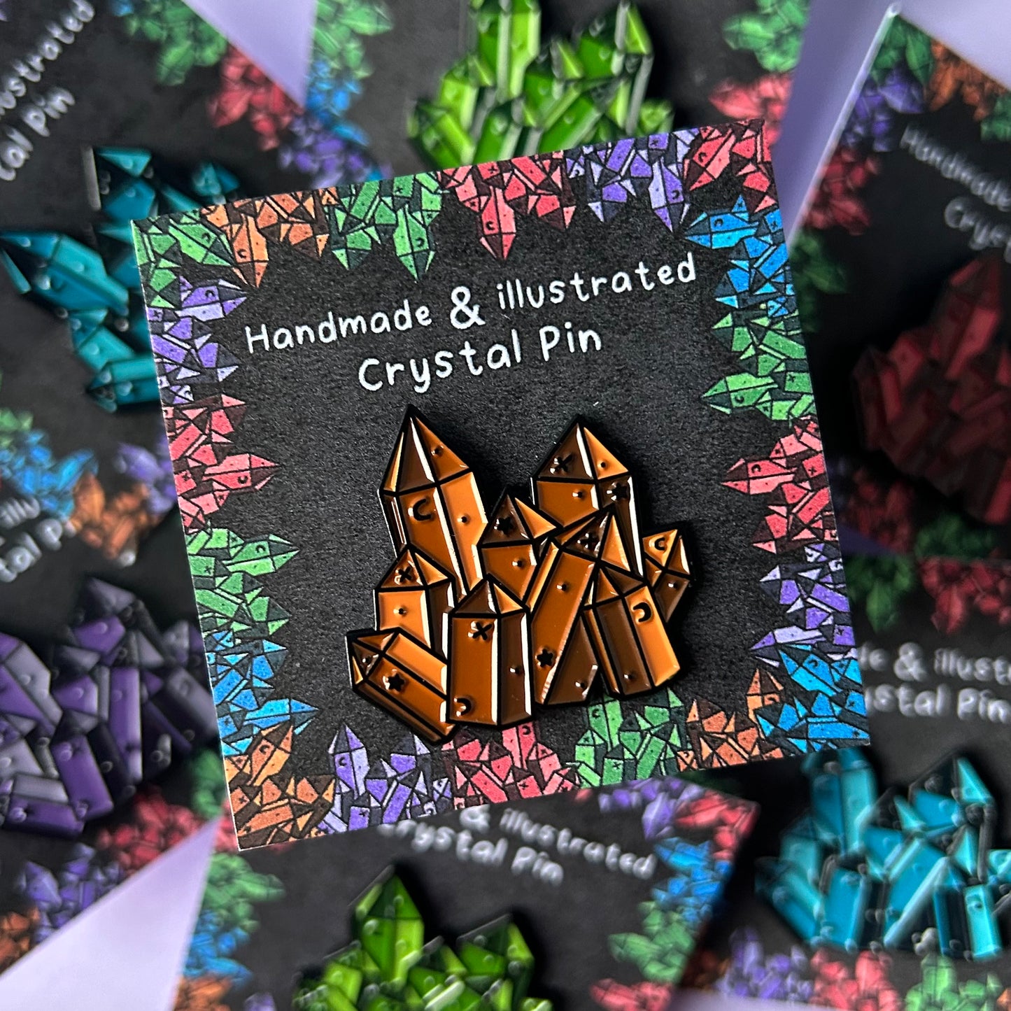 Jasper Crystal Enamel Pin