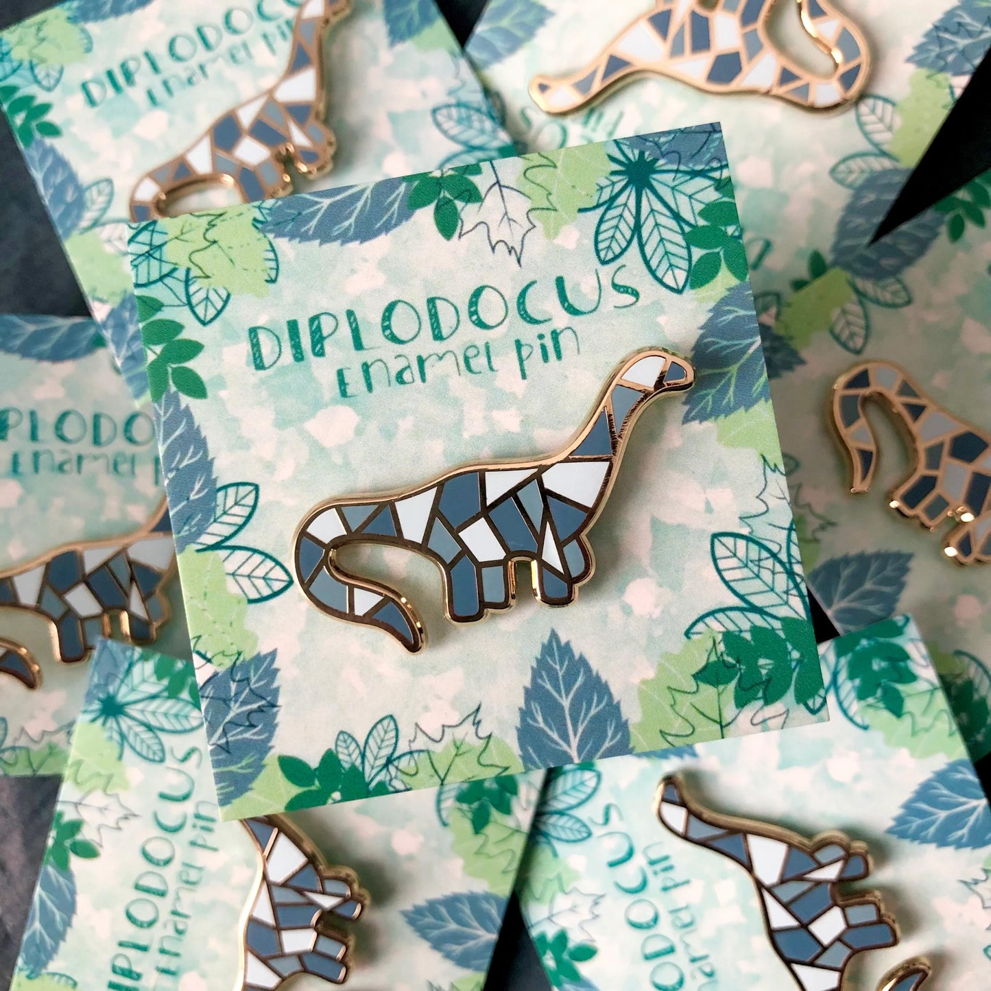 Geometric Enamel Dinosaur Pin