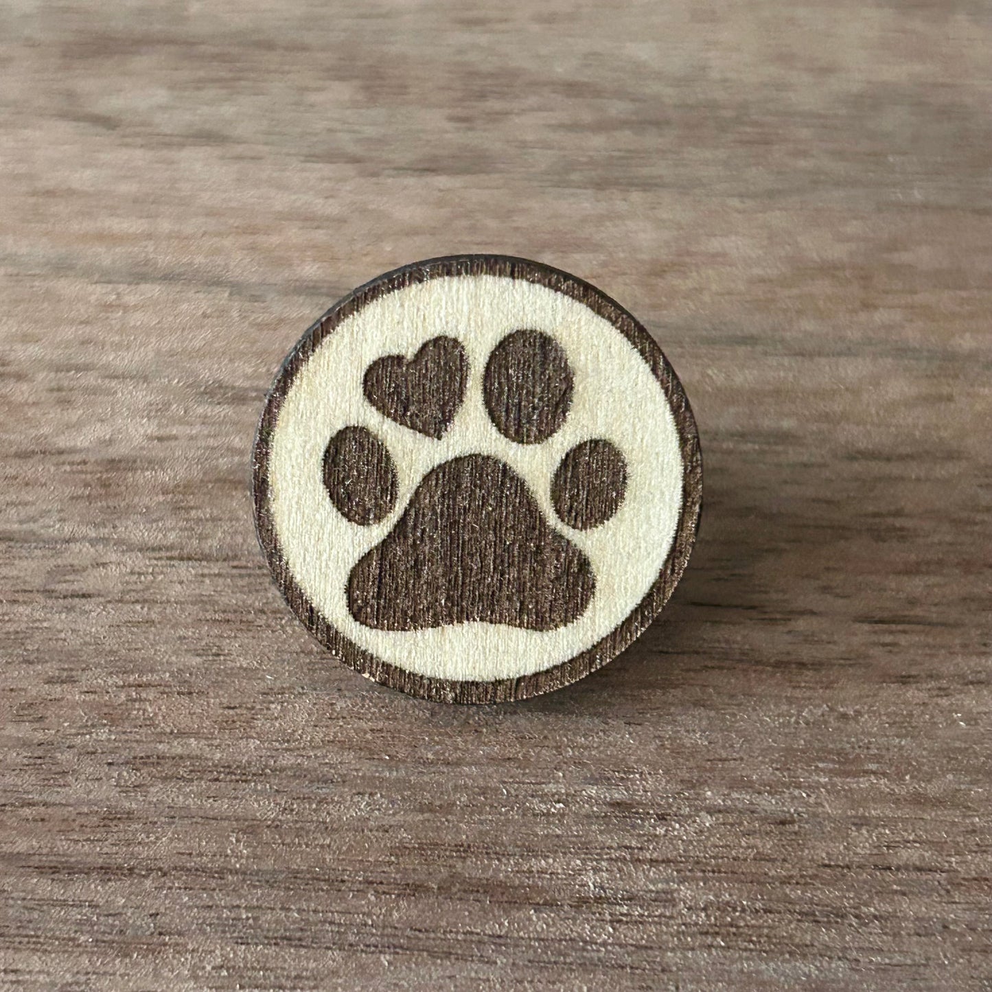Wooden Paw Pin