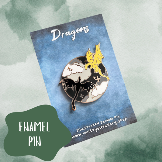 Dragon Enamel Pin - Black + Yellow