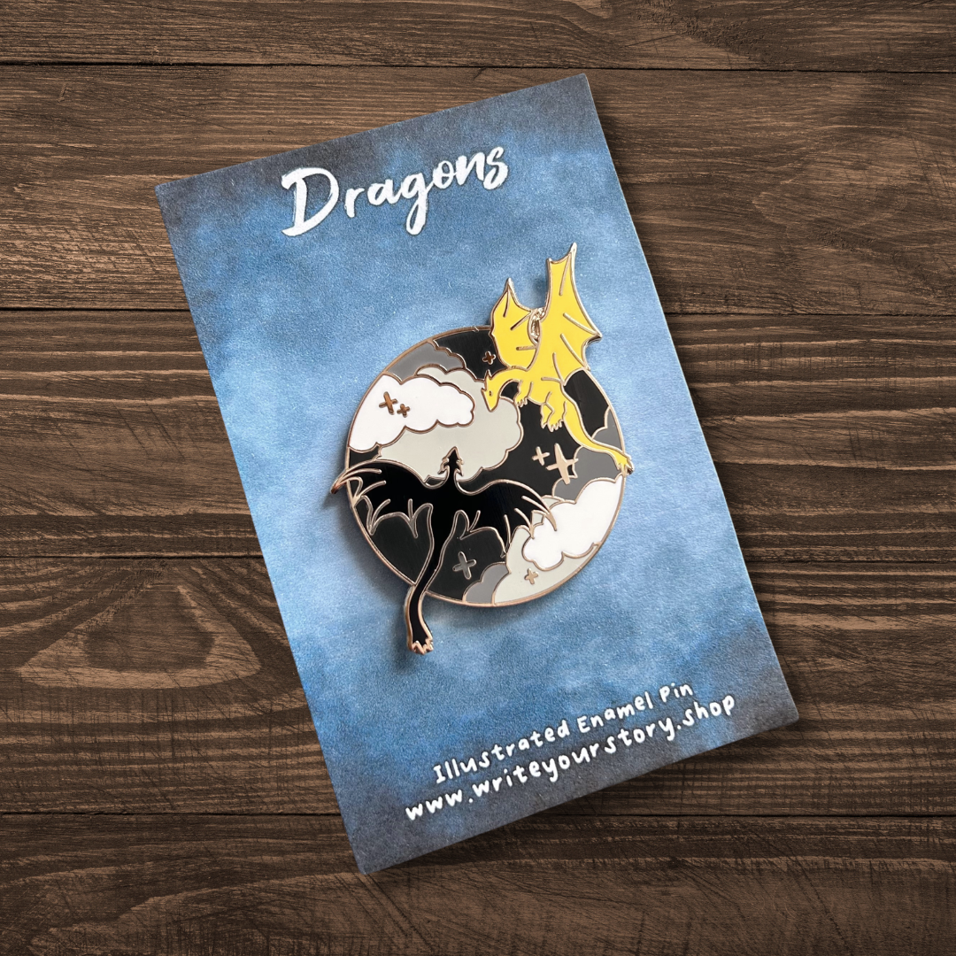 Dragon Enamel Pin - Black + Yellow