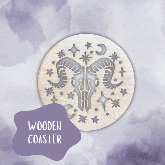 Skull Wooden Coaster