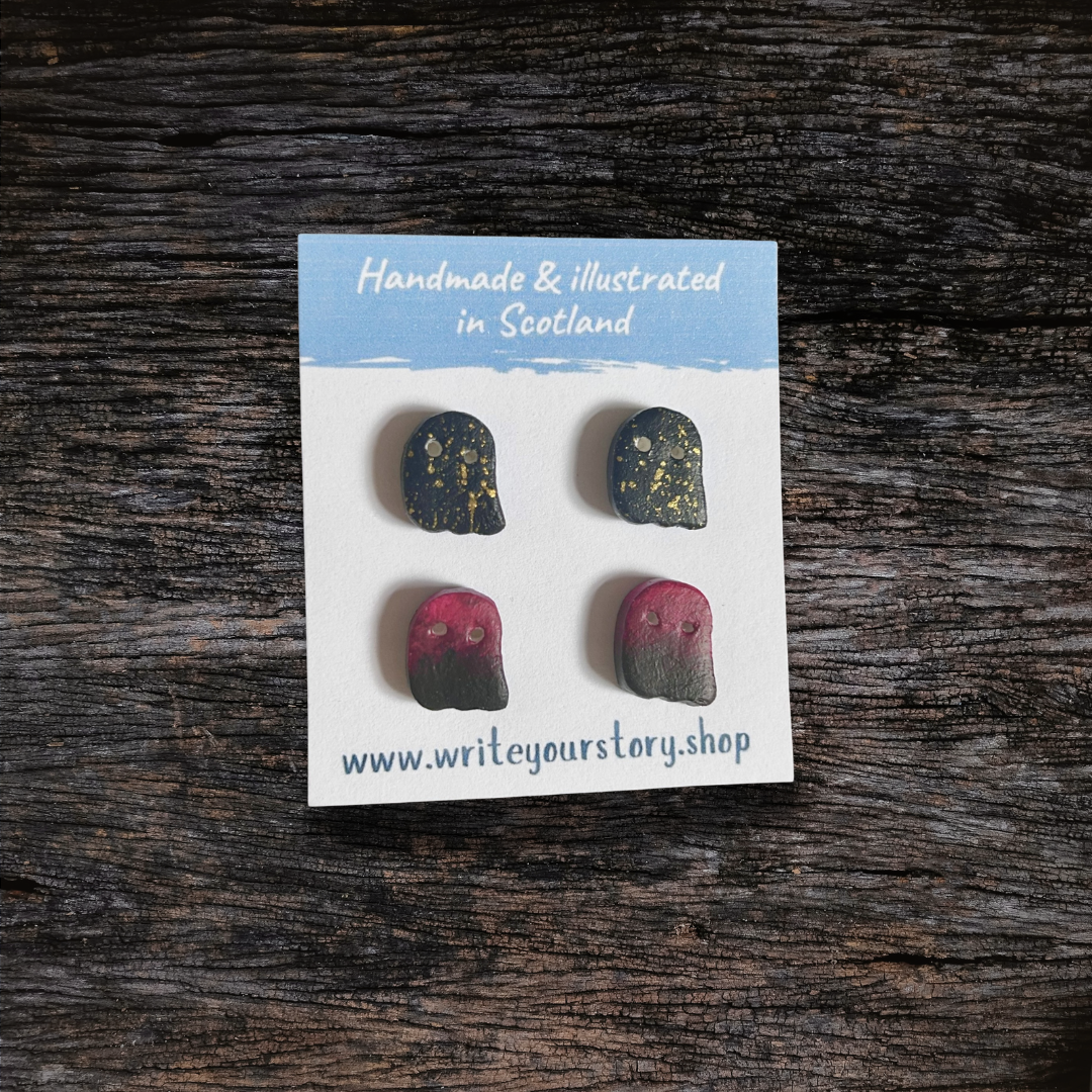 Dark Ghost Earring Studs