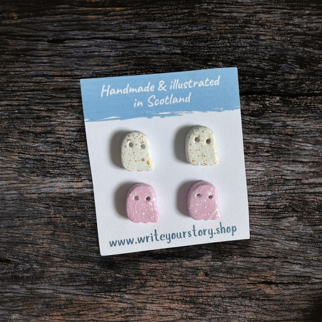 Light Ghost Earring Studs