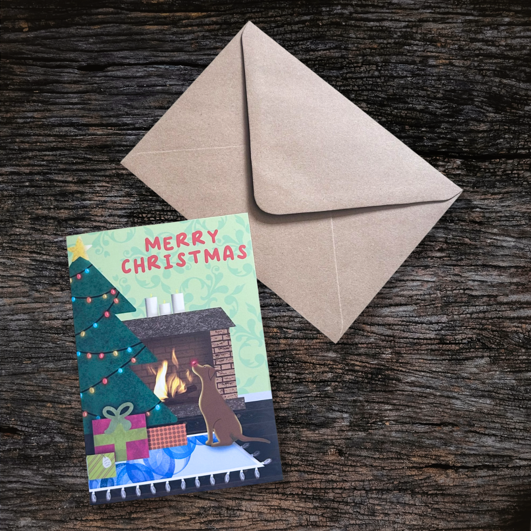 Cosy Fireplace Christmas Card
