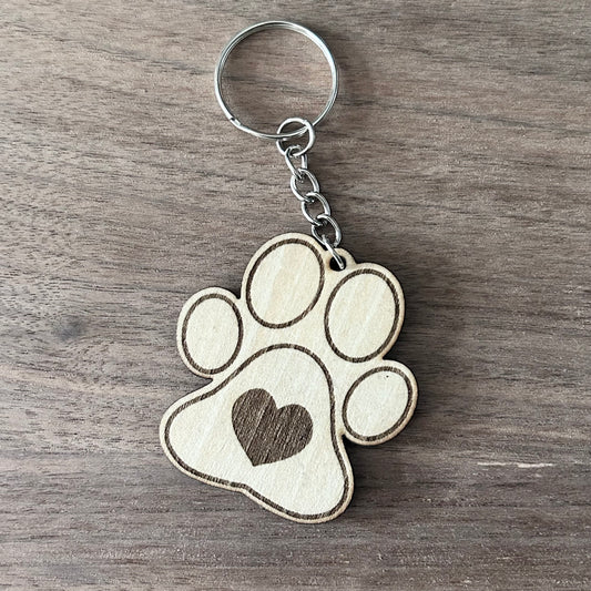 Wooden Paw Keychain