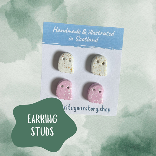 Light Ghost Earring Studs