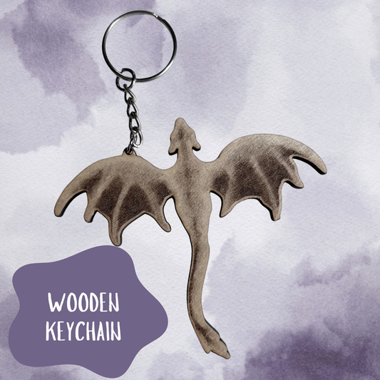 Wooden Dragon Keychain 1