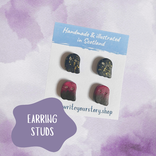 Dark Ghost Earring Studs