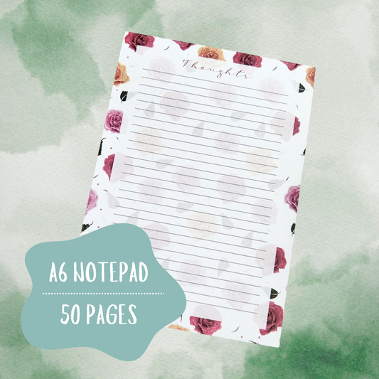 Roses A6 Notepad
