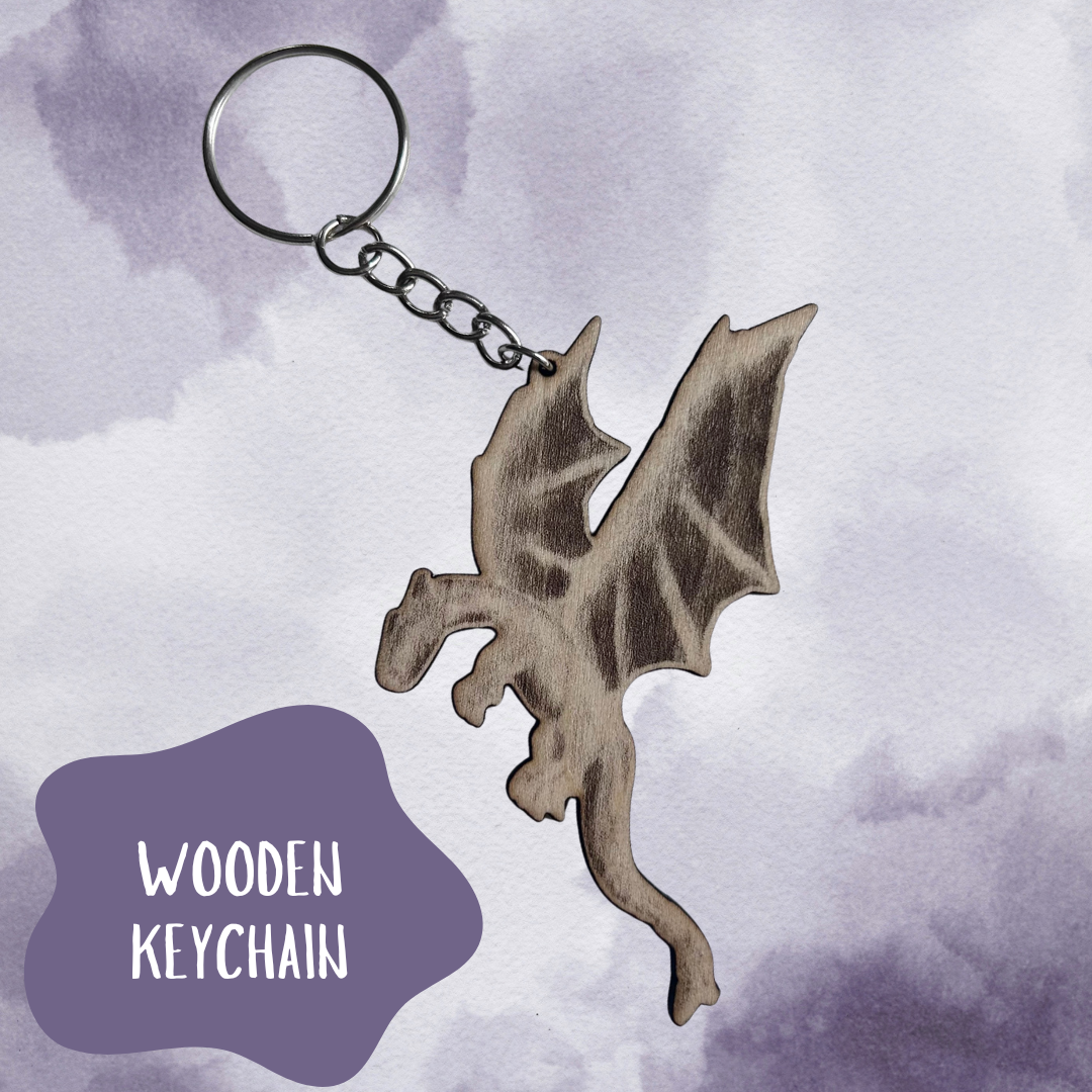 Wooden Dragon Keychain 2