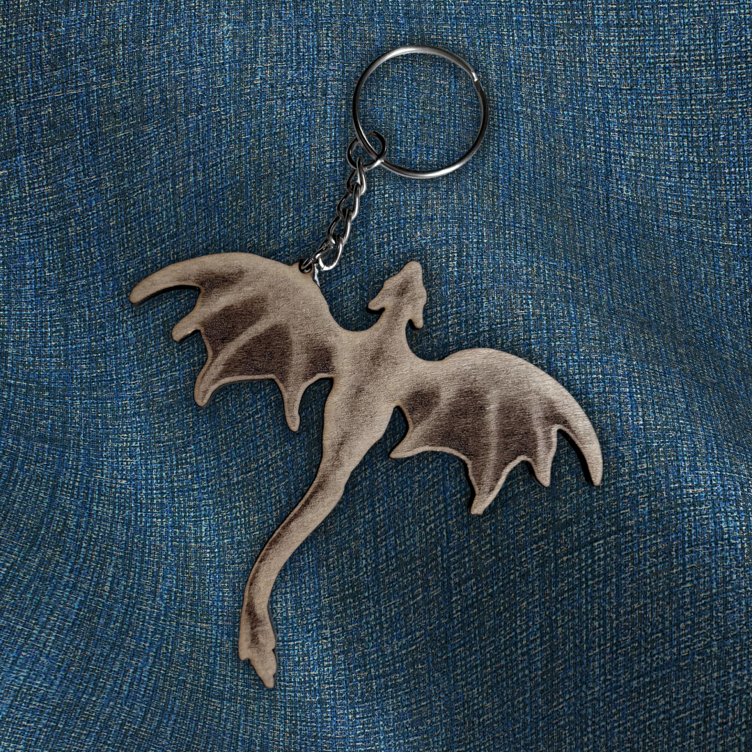 Wooden Dragon Keychain 1