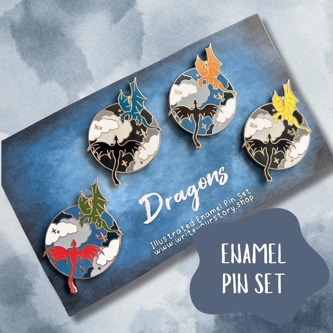 Dragon Enamel Pin Set