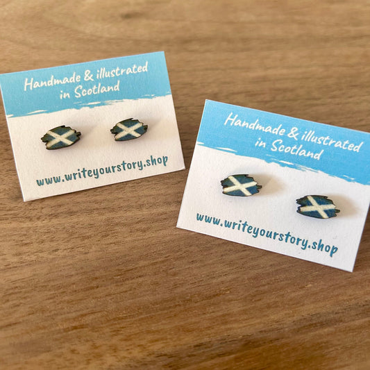 Scottish Flag Wooden Studs