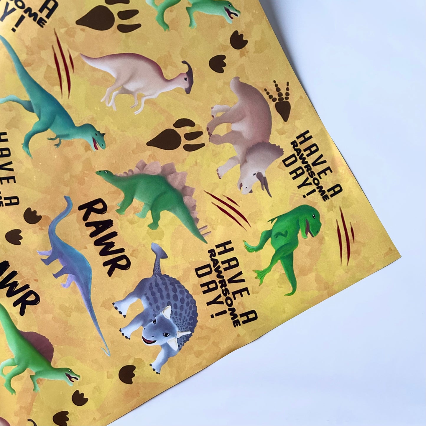 Dinosaur Wrapping Paper Sheet