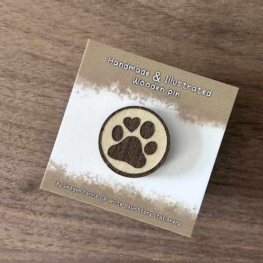 Wooden Paw Pin