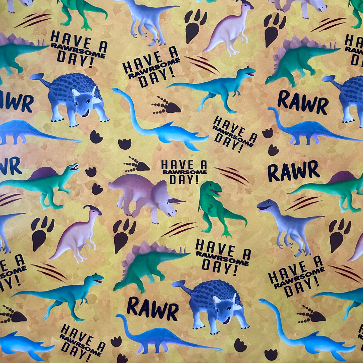 Dinosaur Wrapping Paper Sheet