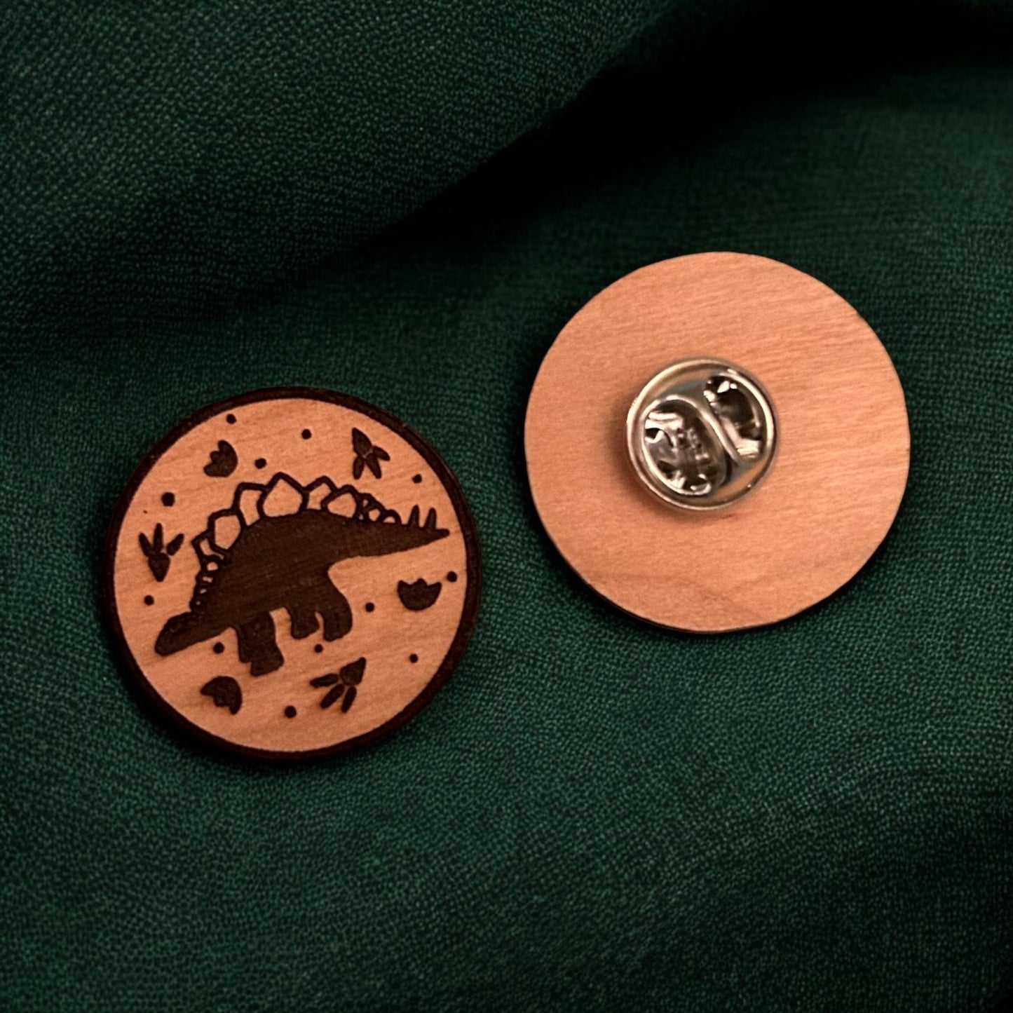 Wooden Dinosaur Pin
